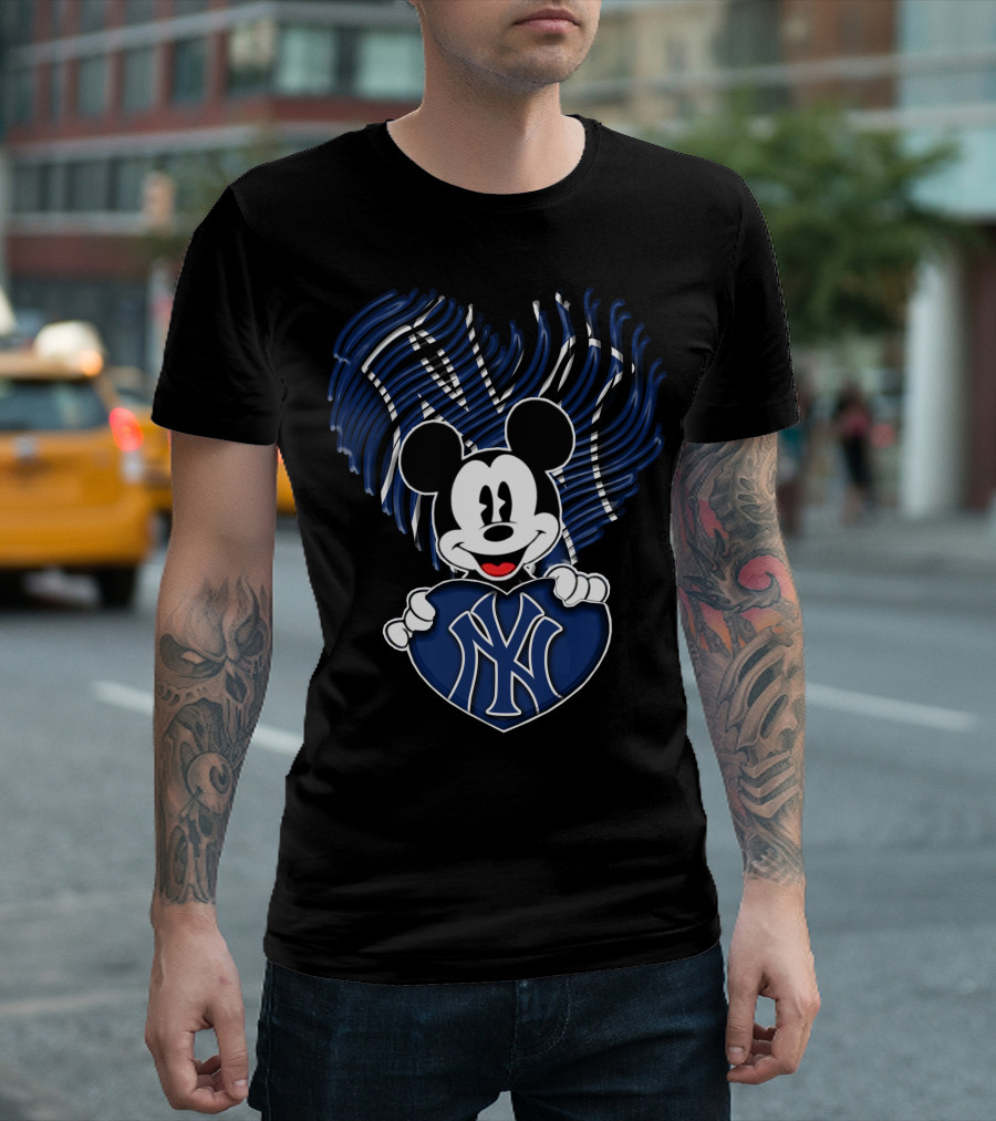 Mickey Mouse New York Yankees Heart NY T-Shirt