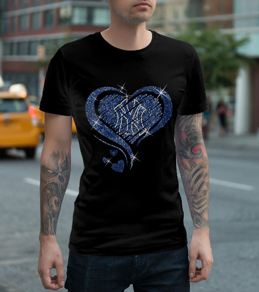 Heart Diamond Sparkling New York Yankees T-Shirt