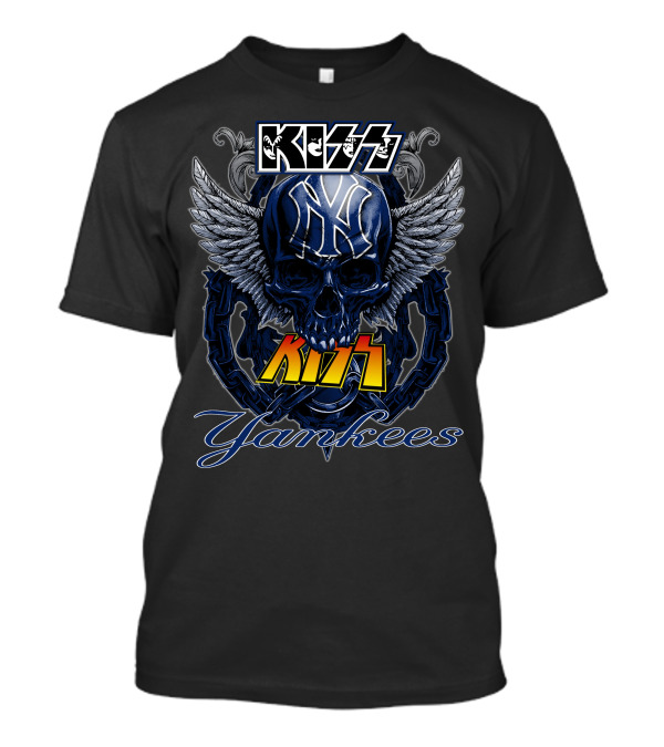 KISS Yankees Skull Wings T-Shirt