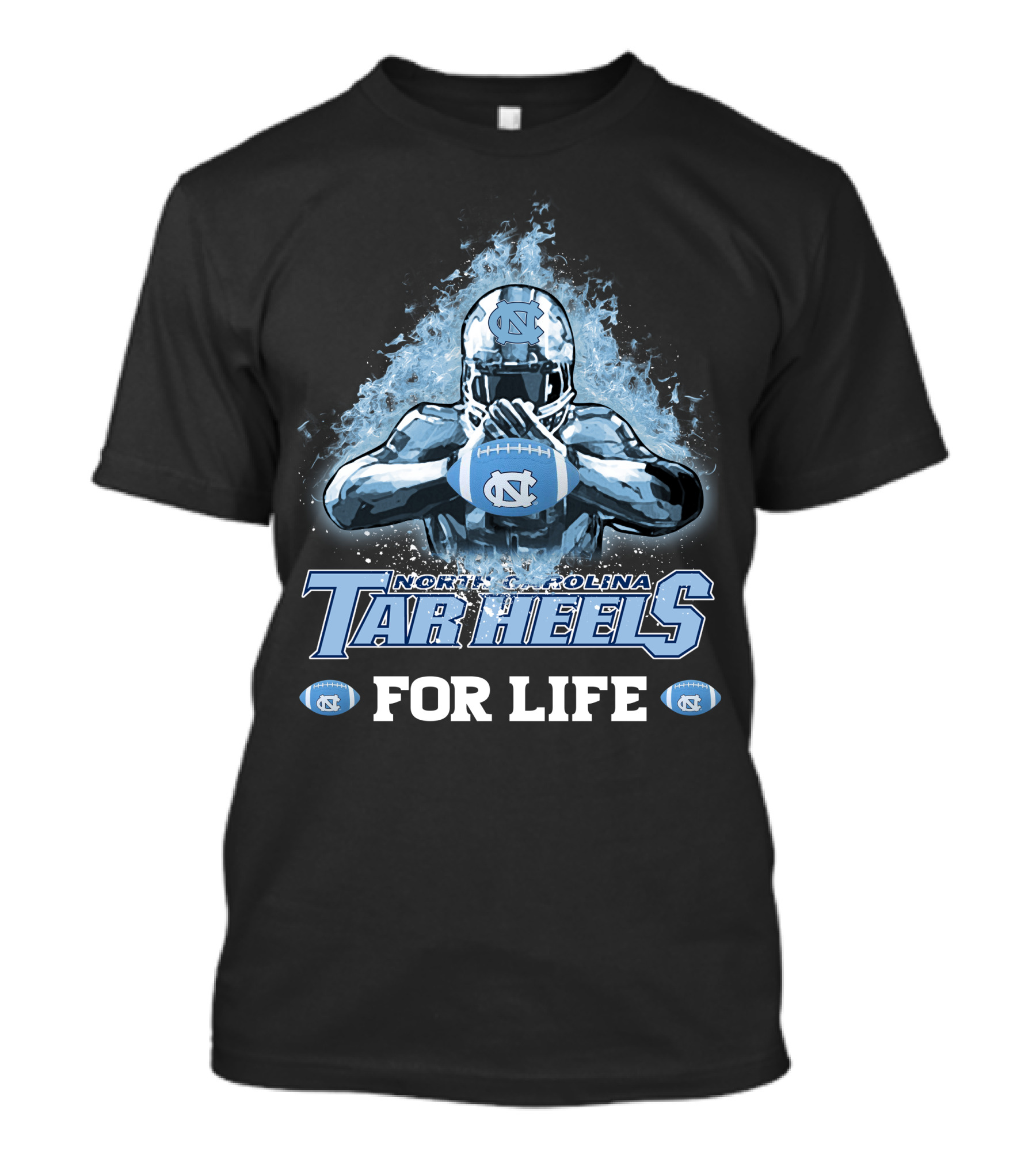 North Carolina Tar Heels For Life Football Player Helmet T-Shirt
