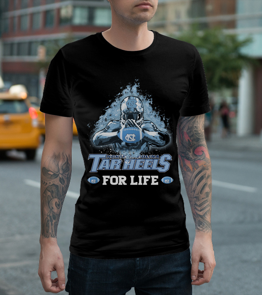 North Carolina Tar Heels For Life Football Player Helmet T-Shirt