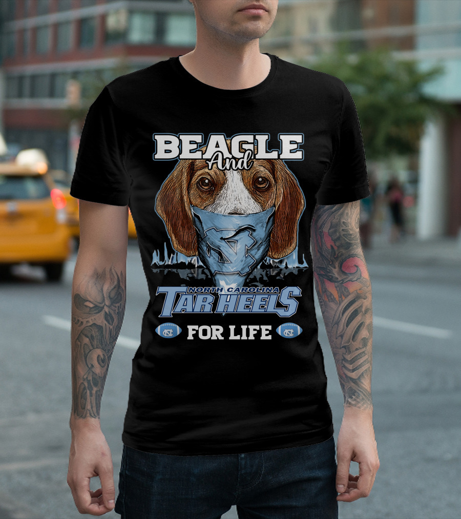 Beagle and North Carolina Tar Heels for Life T-Shirt