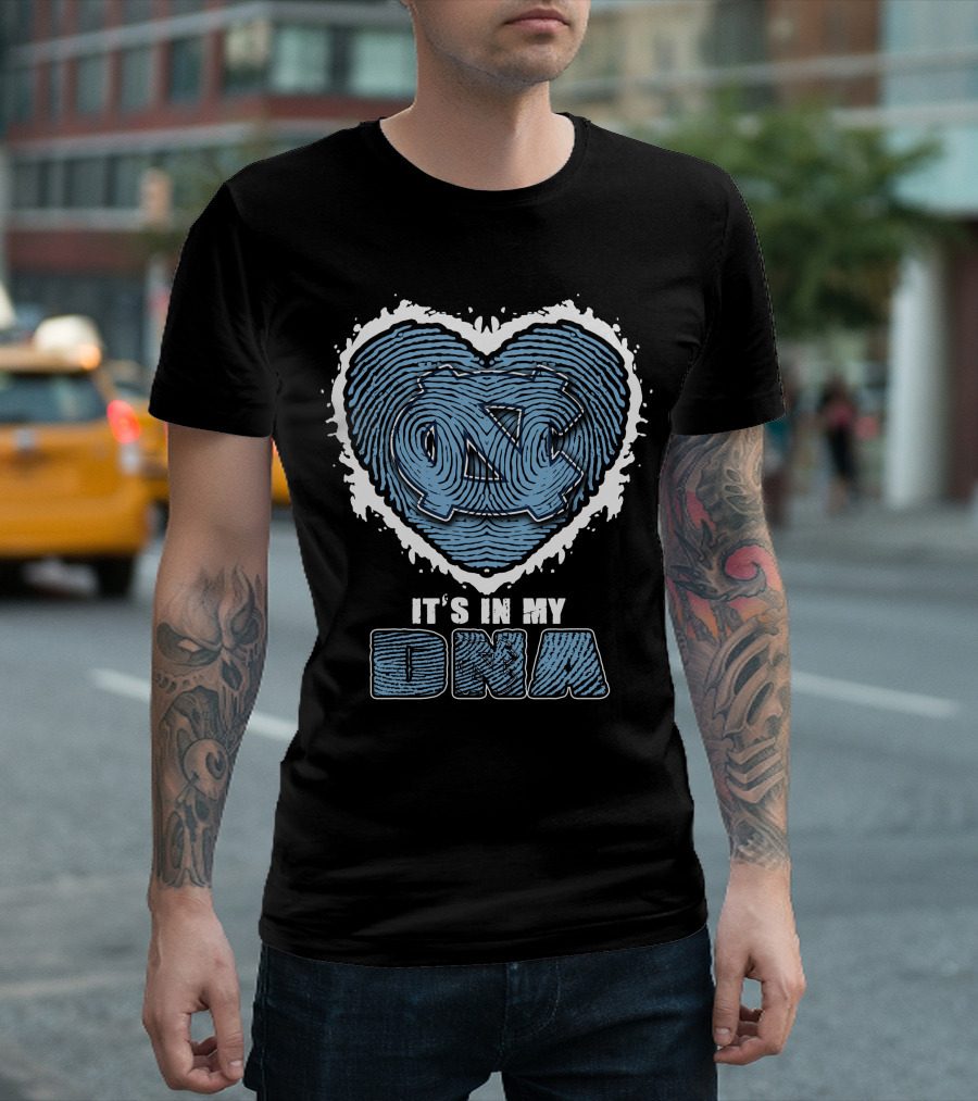 North Carolina Tar Heels It's in My DNA Heart T-Shirt