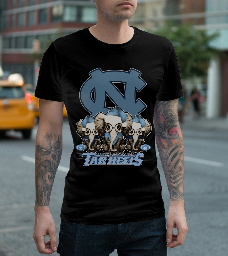 Elephan Xmas North Carolina Tar Heels Holiday Cheer T-Shirt