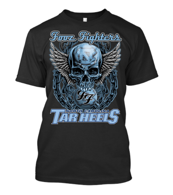 Foo Fighters North Carolina Tar Heels Skull Wings T-Shirt