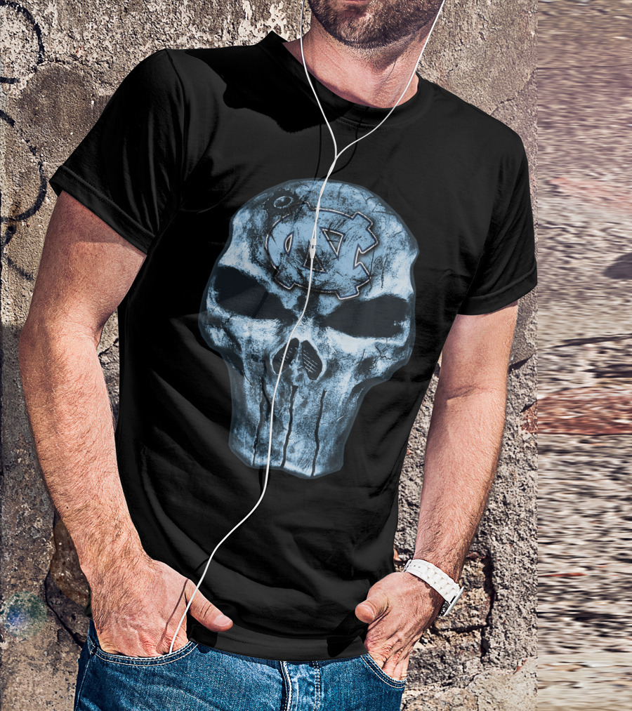 North Carolina Tar Heels Skull With UNC T-Shirt