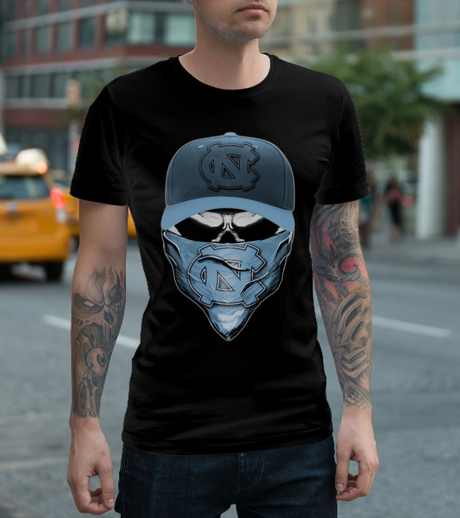 North Carolina Tar Heels Skull Emblem T-Shirt