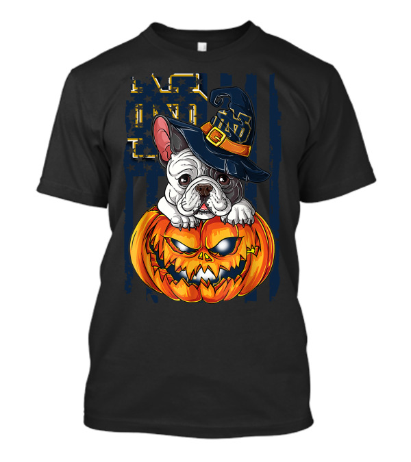 Notre Dame Bulldog Halloween Pumpkin T-Shirt