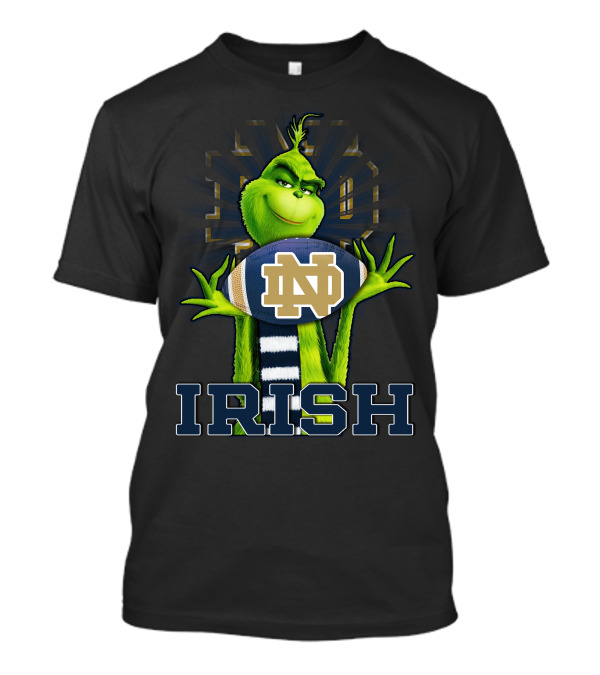 Grinch Holding Notre Dame Football Irish T-Shirt