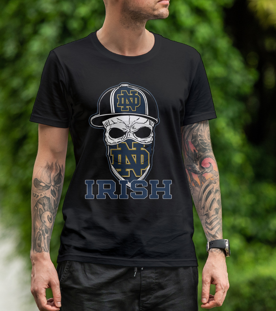 Notre Dame Fighting Irish Skull Hat T-Shirt