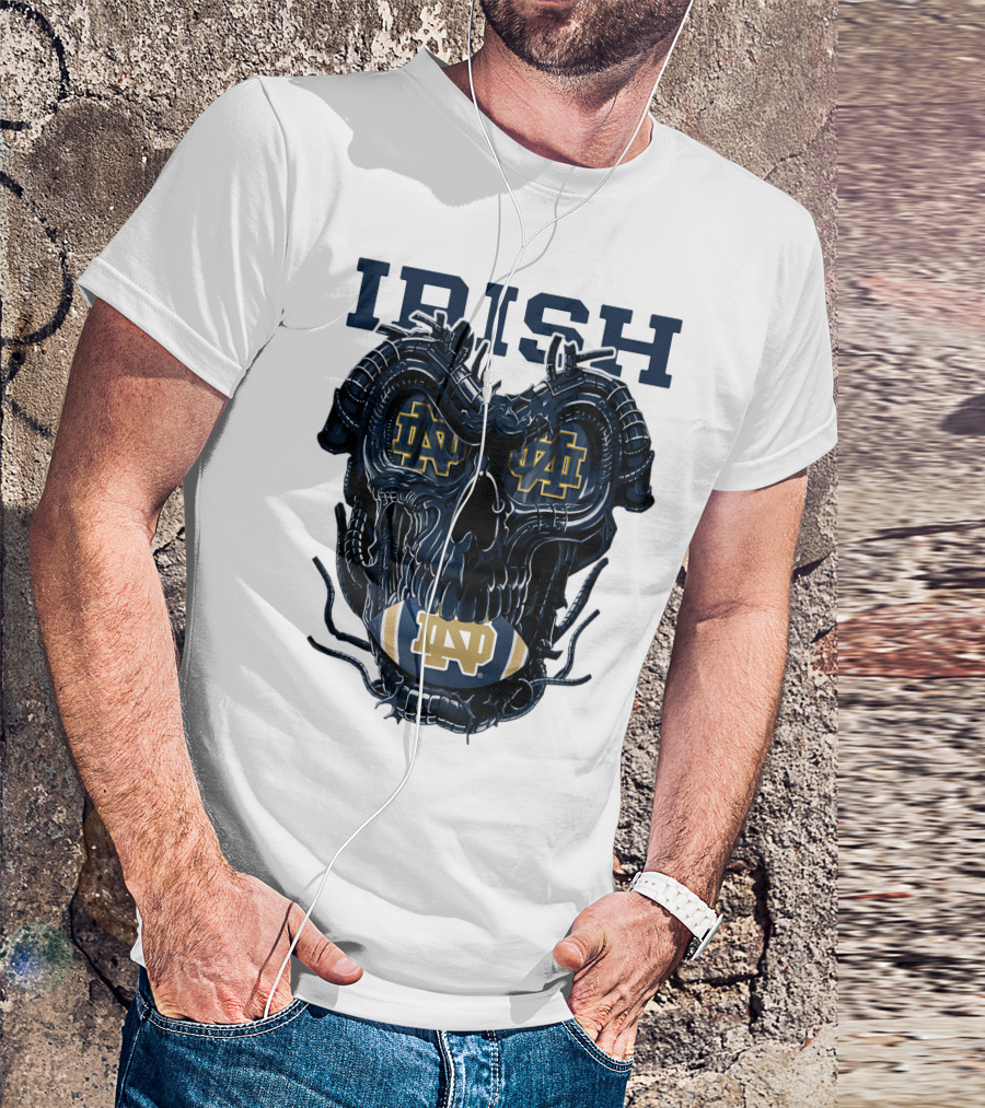 Dragonskull Notre Dame Irish ND Football Skull T-Shirt