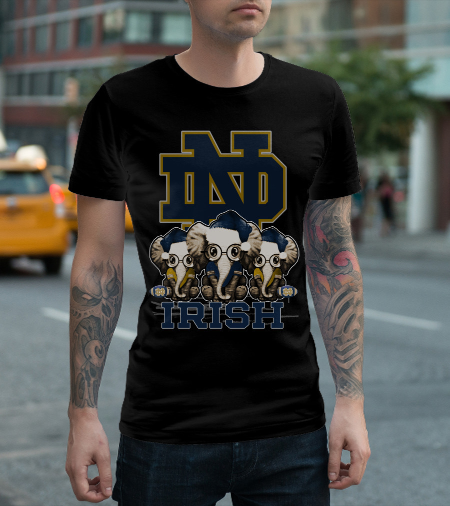 ND Elephants Irish Xmas Notre Dame Fighting Irish T-Shirt
