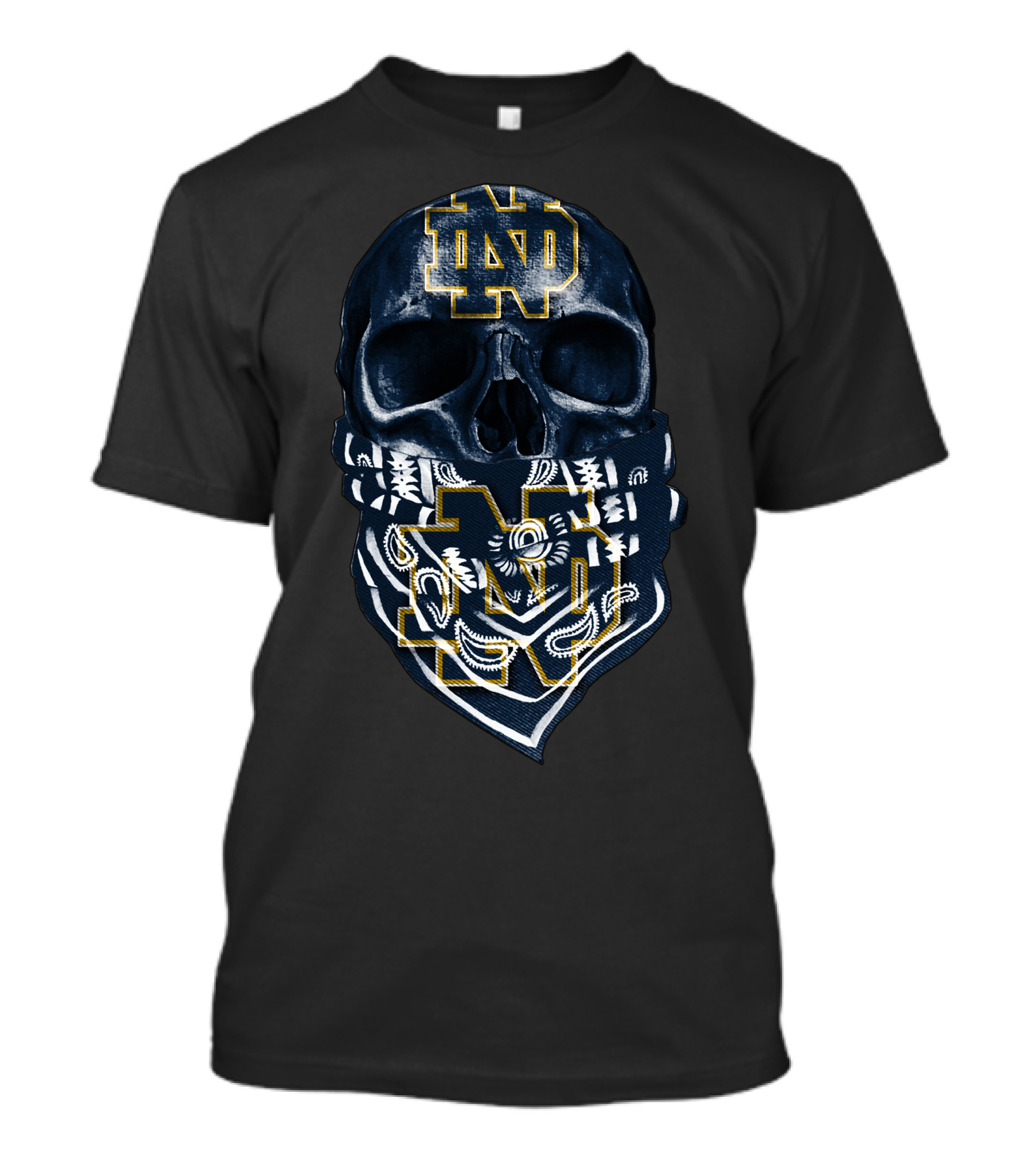 Skull ND Notre Dame Fighting Irish Bandana T-Shirt