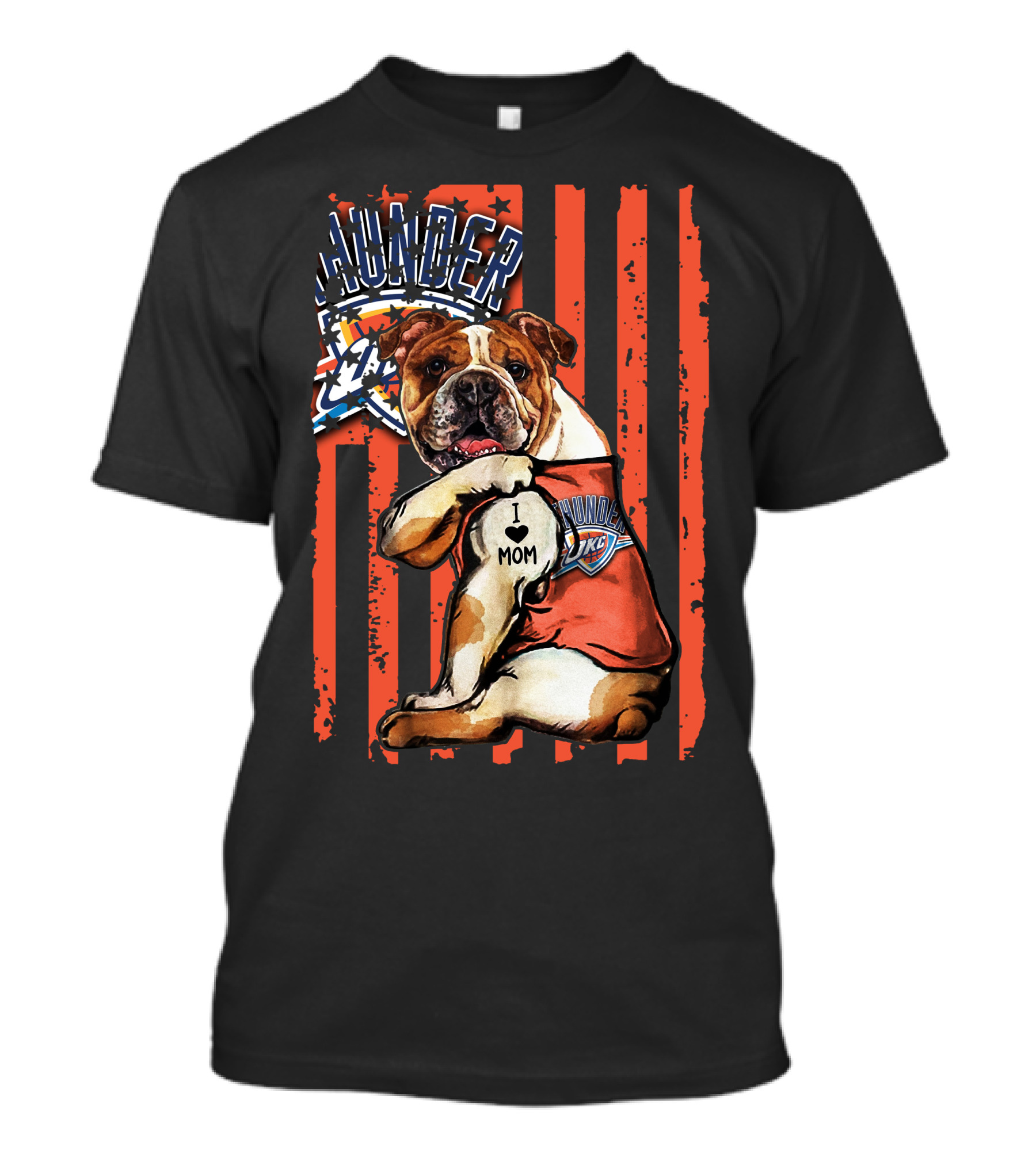 Bulldog I Love Mom Oklahoma City Thunder T-Shirt