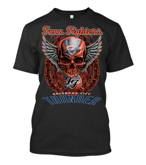 Foo Fighters Oklahoma City Thunder OKC Skull Wings T-Shirt