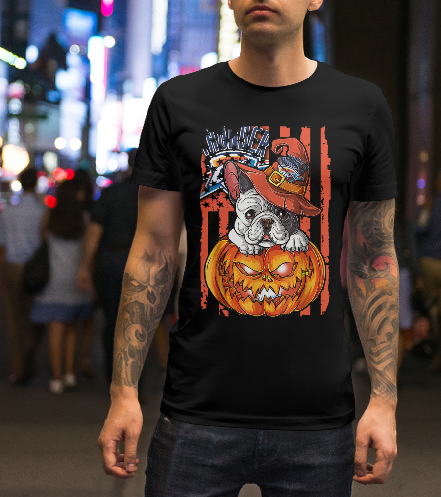 Hlw Bulldog Oklahoma City Thunder Halloween Pumpkin T-Shirt