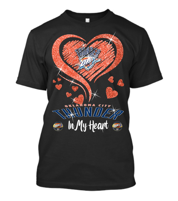 Oklahoma City Thunder Sparkling Heart In My Heart T-Shirt