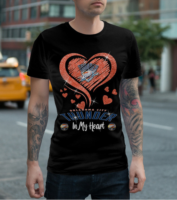 Oklahoma City Thunder Sparkling Heart In My Heart T-Shirt