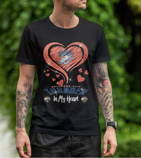 Oklahoma City Thunder Sparkling Heart In My Heart T-Shirt