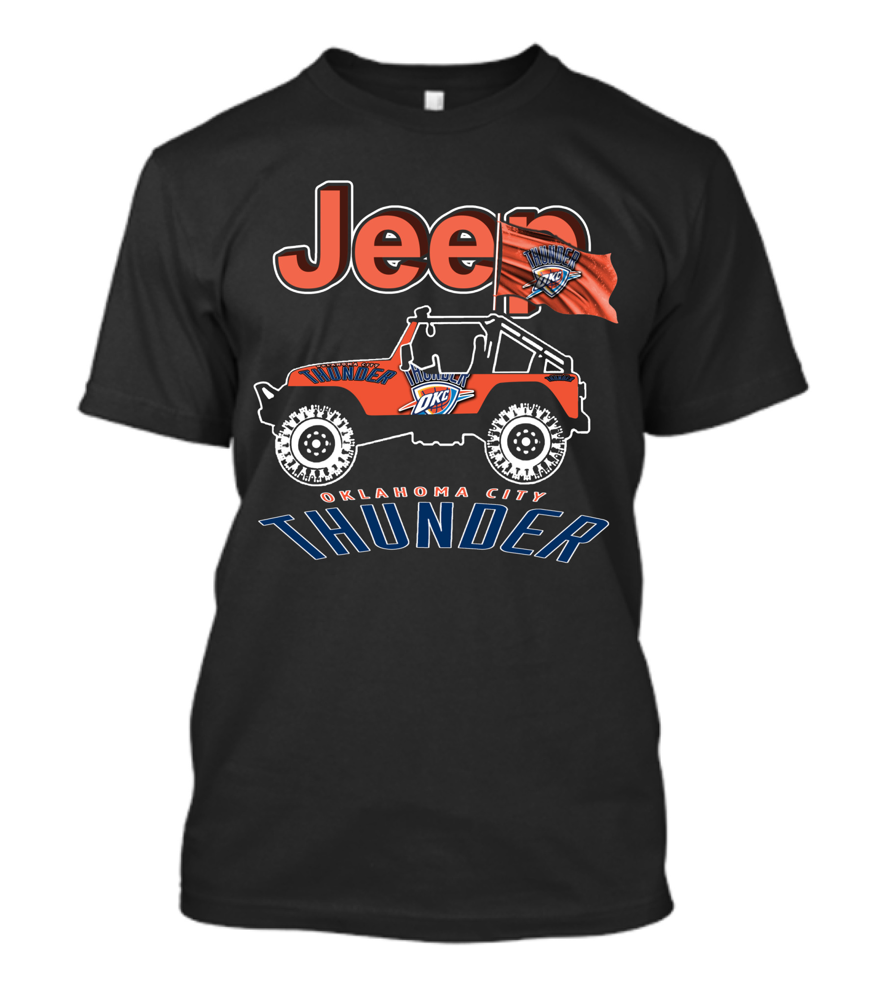 Jeep Oklahoma City Thunder OKC Basketball Team T-Shirt