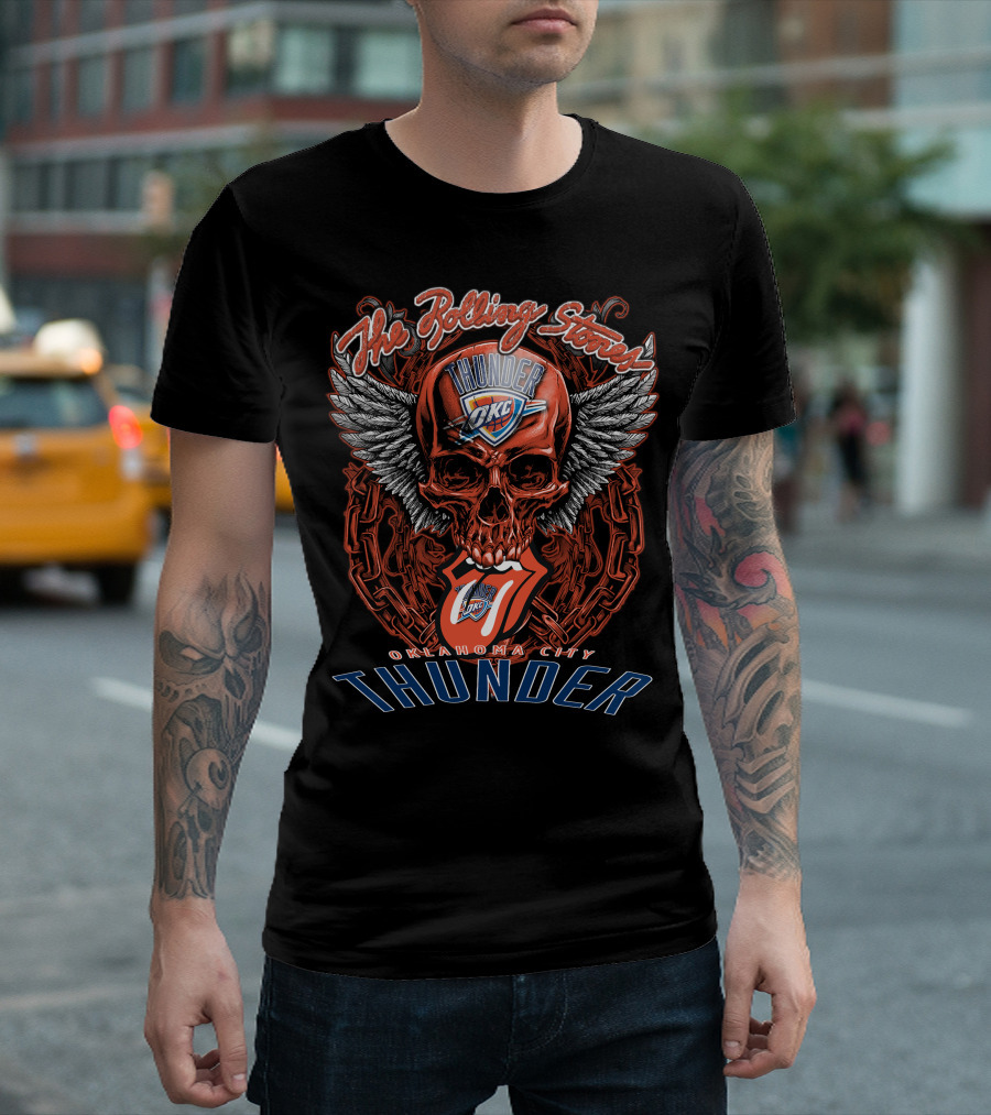 The Rolling Stones Thunder Oklahoma City Okc Skull And Tongue T-Shirt