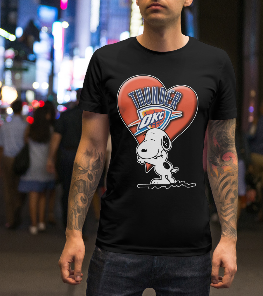 Snp V1 Oklahoma City Thunder Okc Snoopy Heart T-Shirt