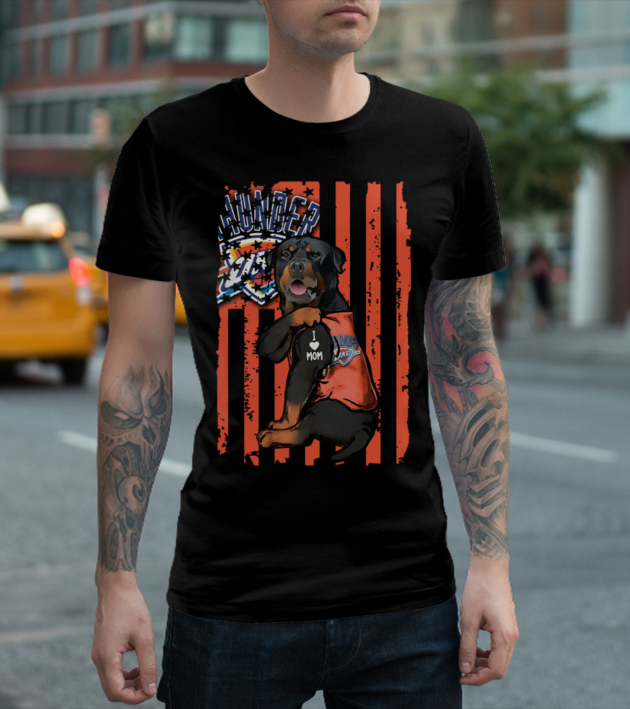Rottweiler I Love Mom Oklahoma City Thunder Fan T-Shirt