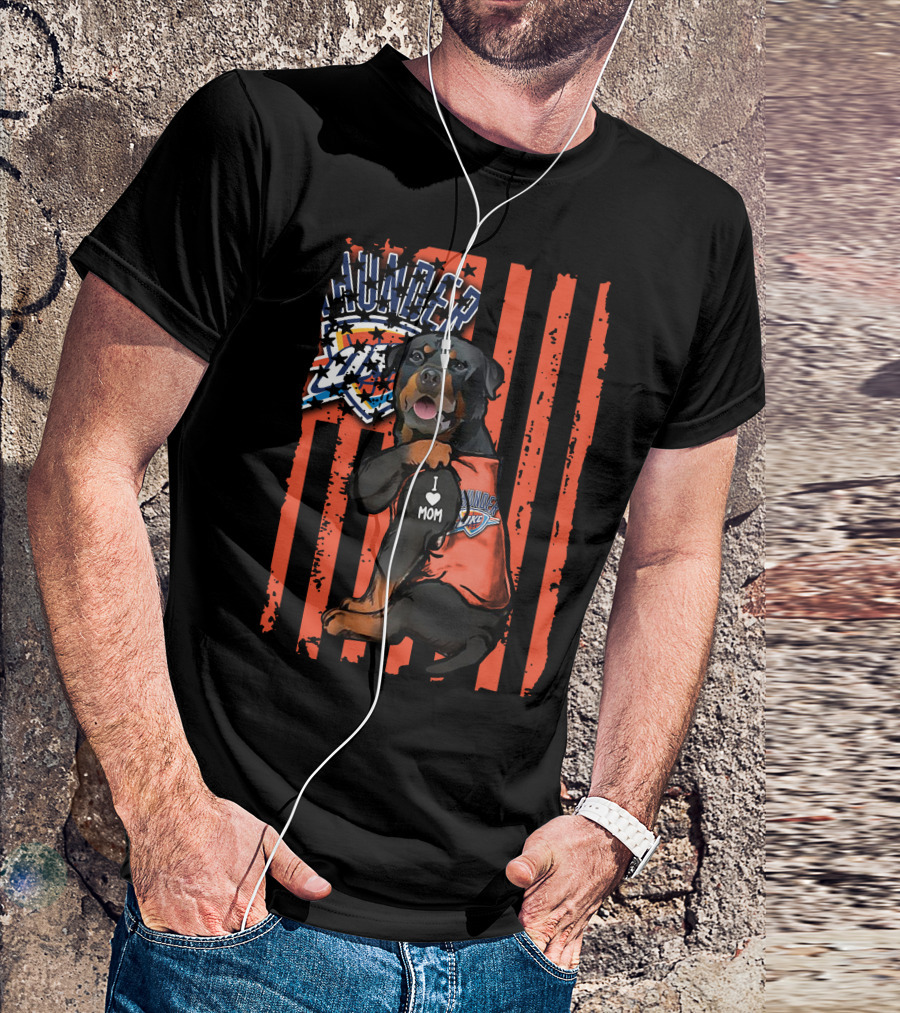 Rottweiler I Love Mom Oklahoma City Thunder Fan T-Shirt