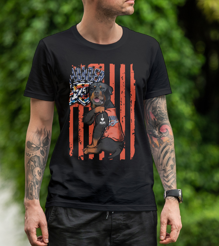 Rottweiler I Love Mom Oklahoma City Thunder Fan T-Shirt