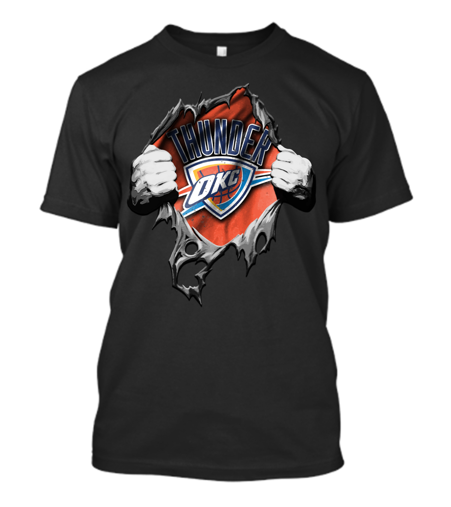 Torn Thunder OKC Basketball Fan T-Shirt