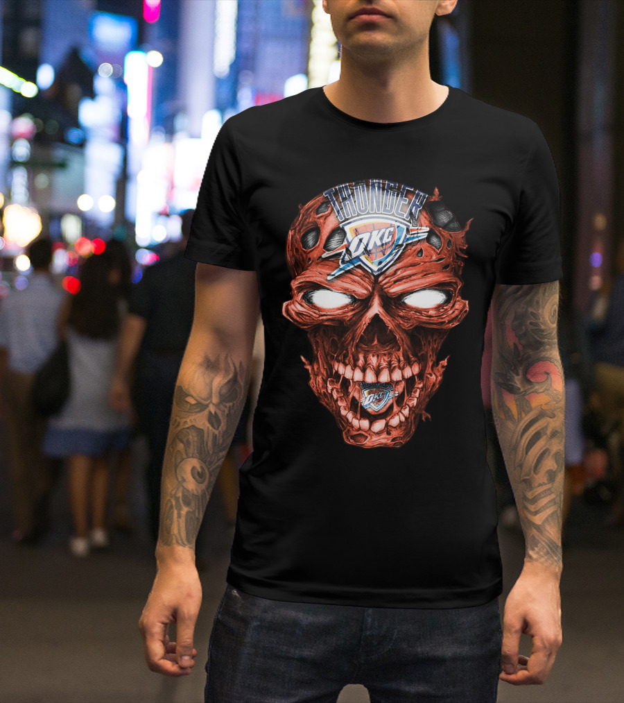 Oklahoma City Thunder Skull OKC Thunder T-Shirt