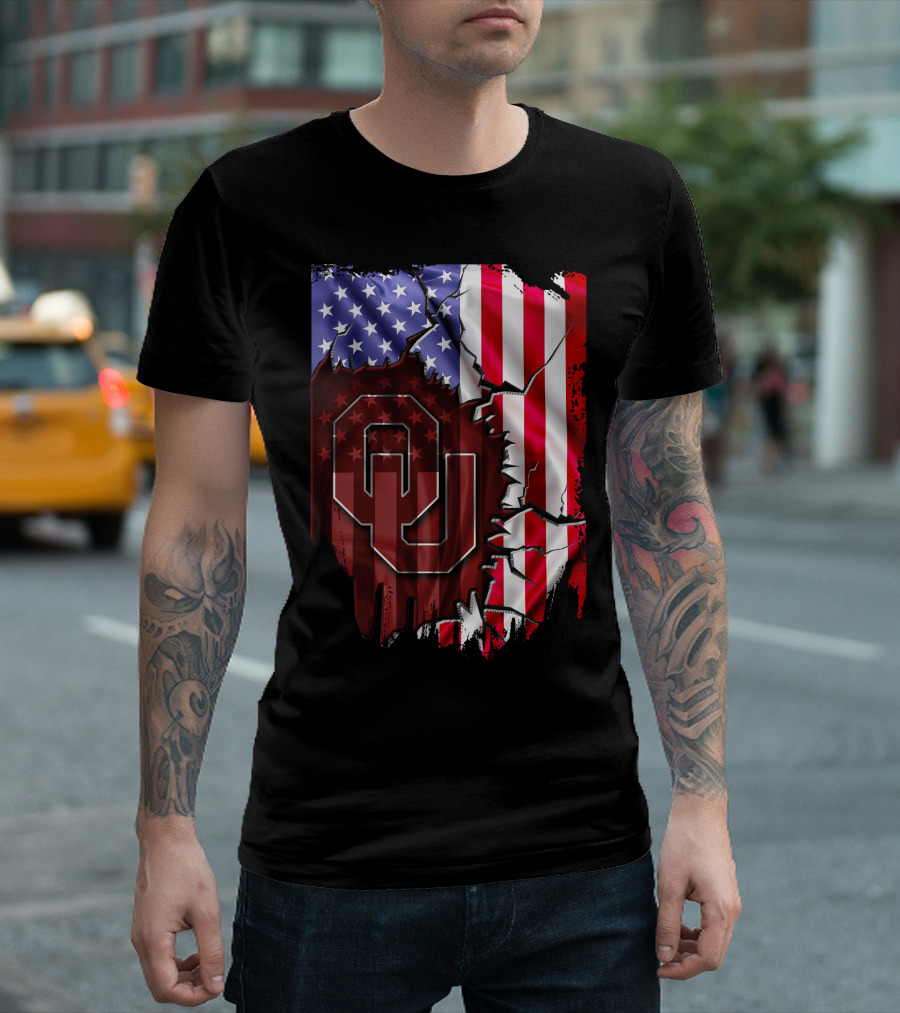 American Flag Oklahoma Sooners OU T-Shirt
