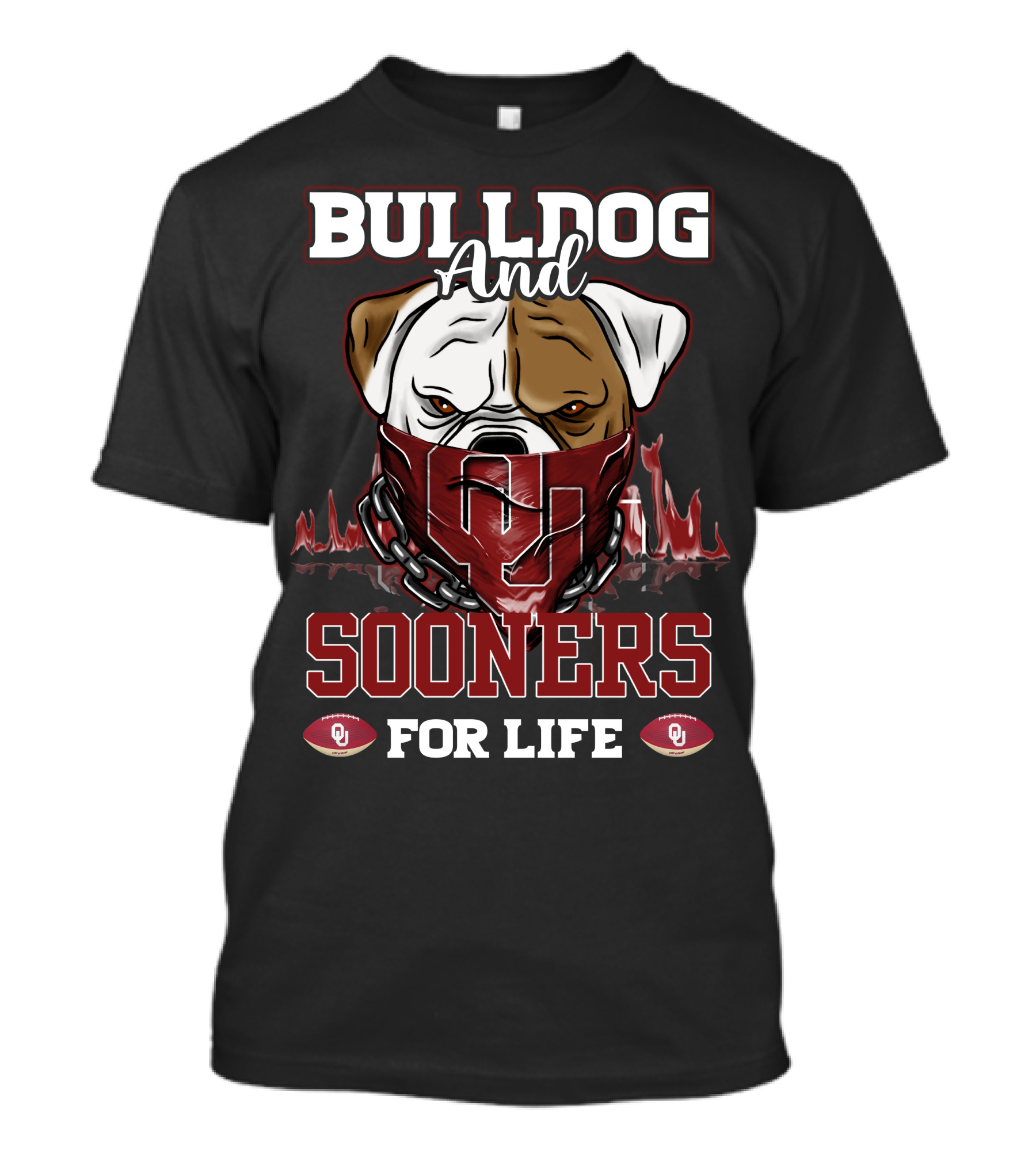 Bulldog And Sooners For Life Oklahoma OU Football T-Shirt