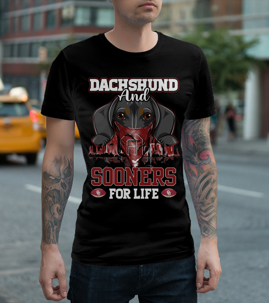 Dachshund and Sooners for Life Oklahoma OU T-Shirt