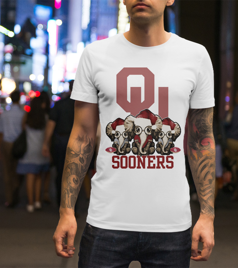 OU Sooners Elephants Christmas T-Shirt