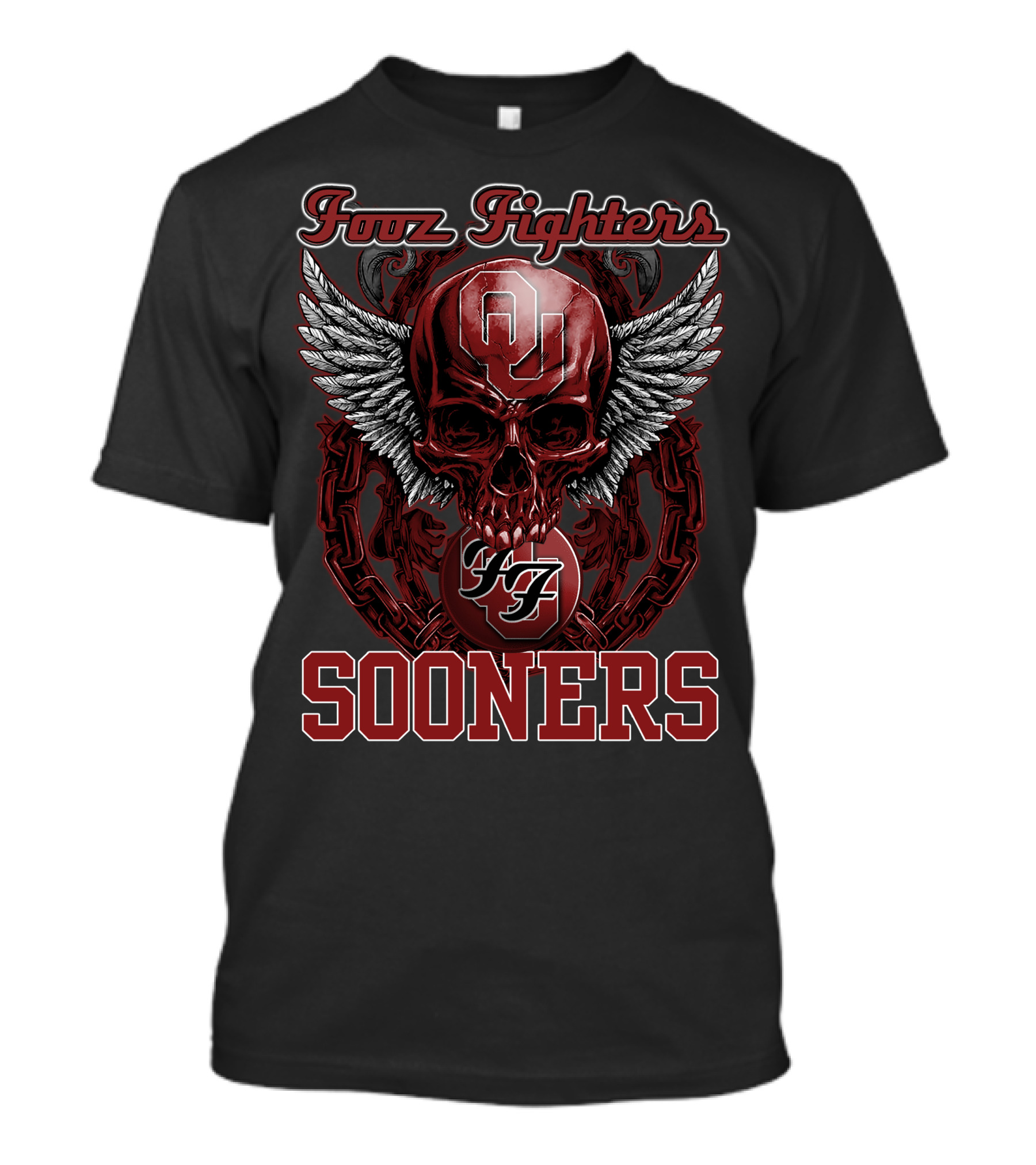 Foo Fighters OU Sooners Skull Wings T-Shirt