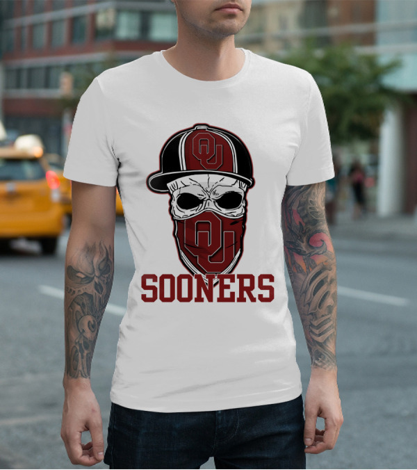 OU Sooners Skull Hat T-Shirt