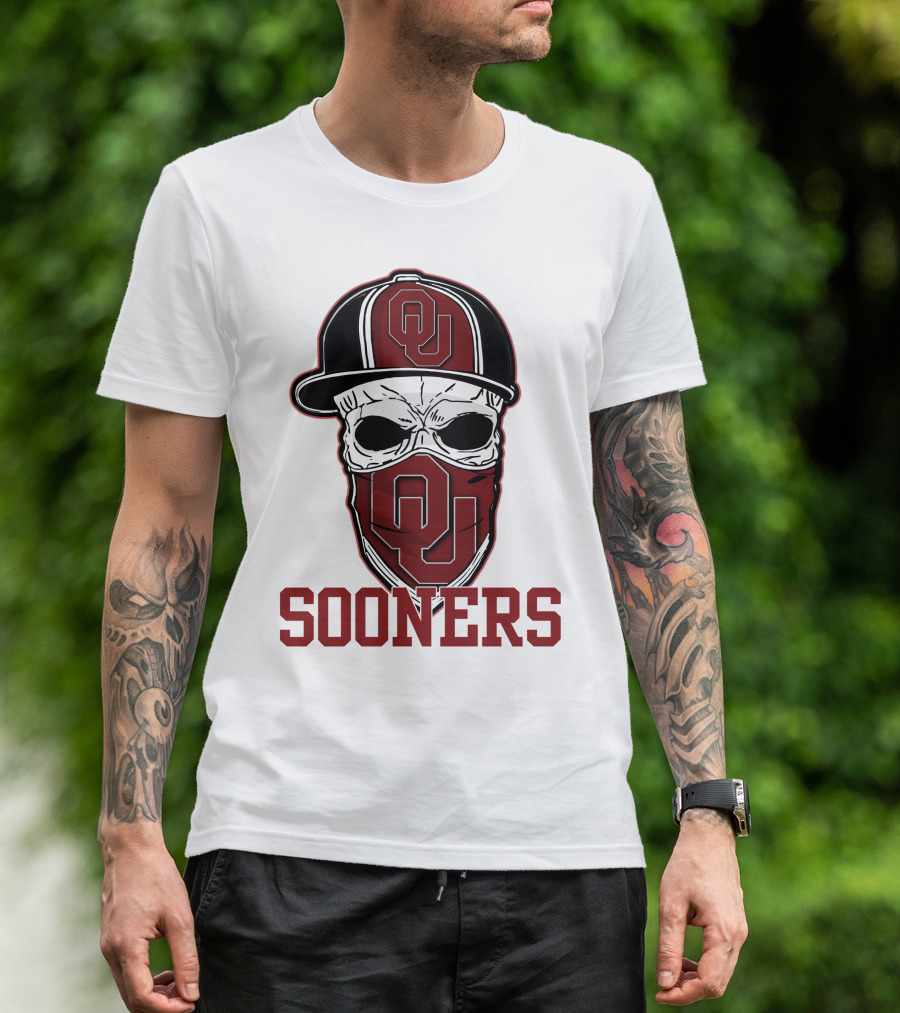 OU Sooners Skull Hat T-Shirt