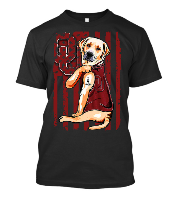 OU Labrador Retriever I Love Mom Oklahoma Sooners T-Shirt