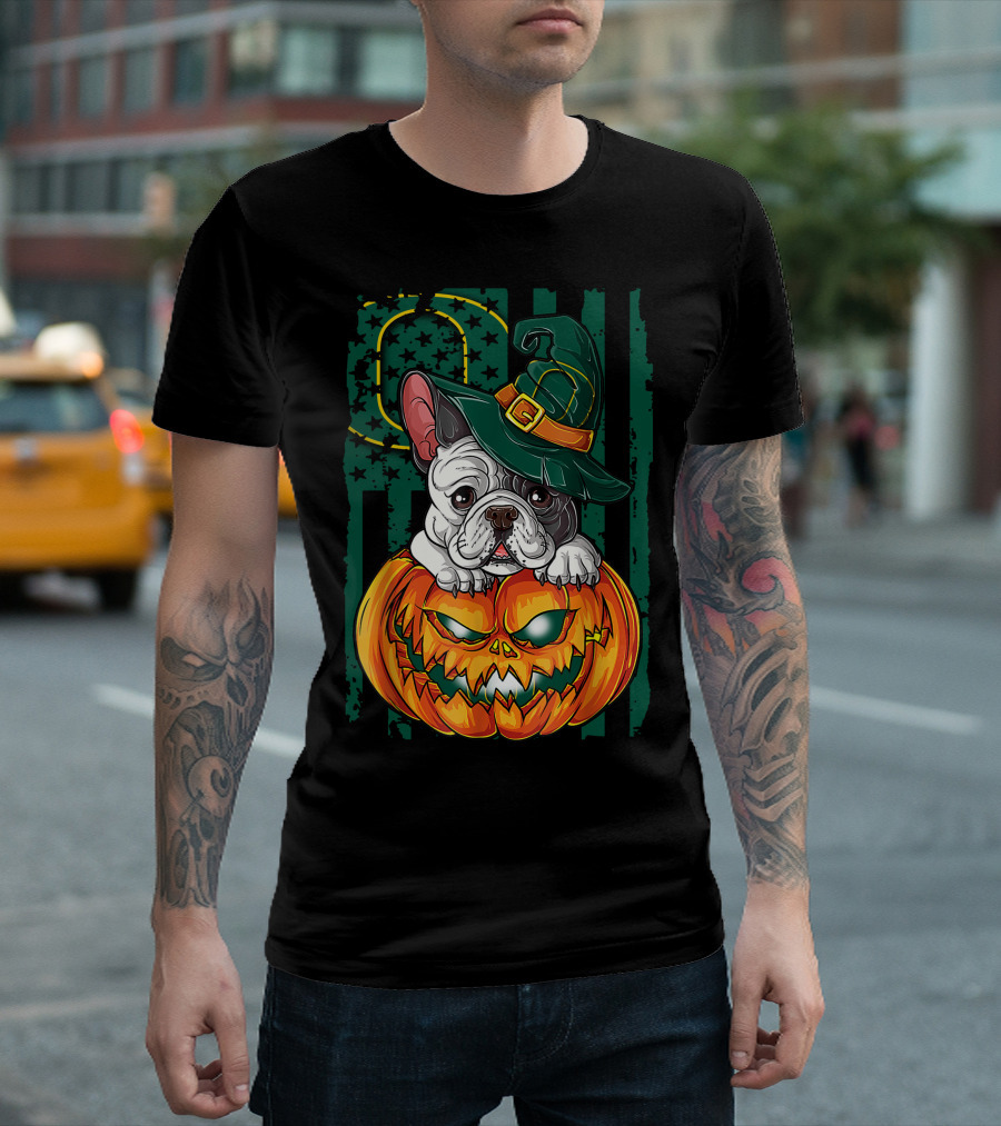 Hlw Bulldog Oregon Ducks Halloween Pumpkin Wizard Hat T-Shirt