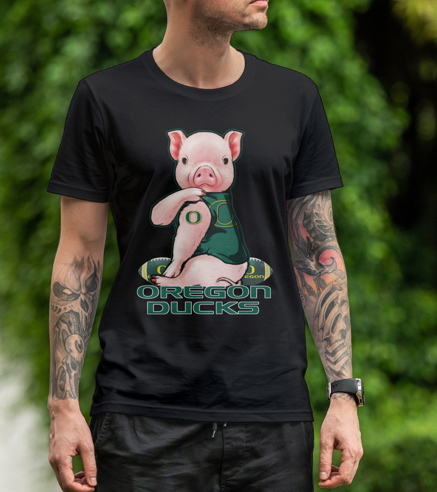 Pig Wearing Oregon Ducks Football Jersey T-Shirt