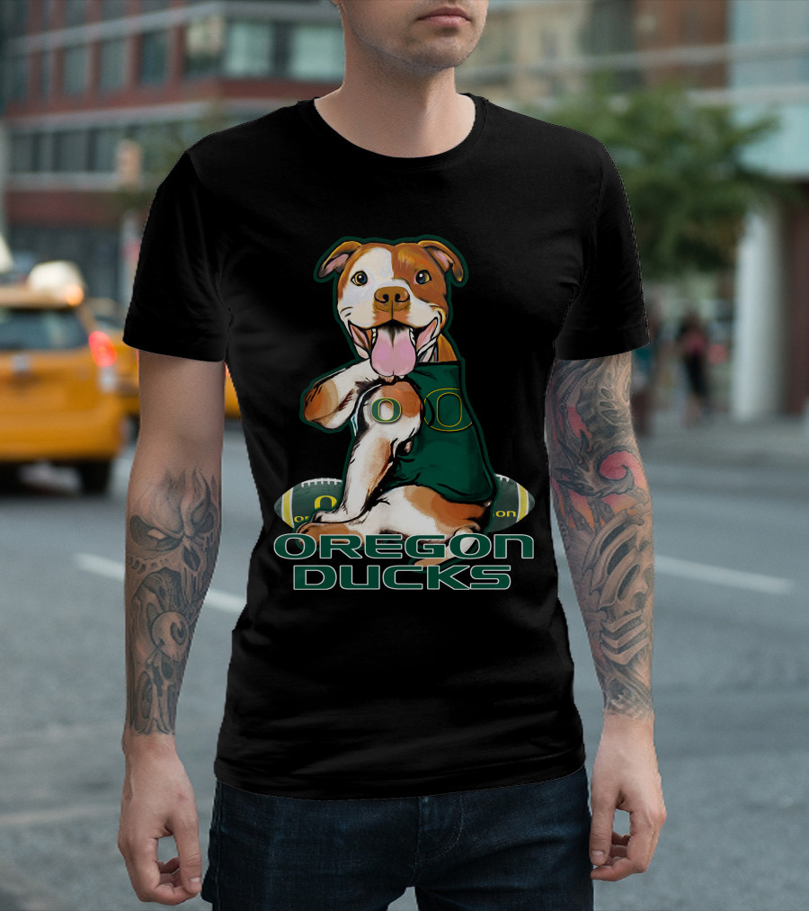 Pittbull Oregon Ducks Football Team Spirit Dog T-Shirt