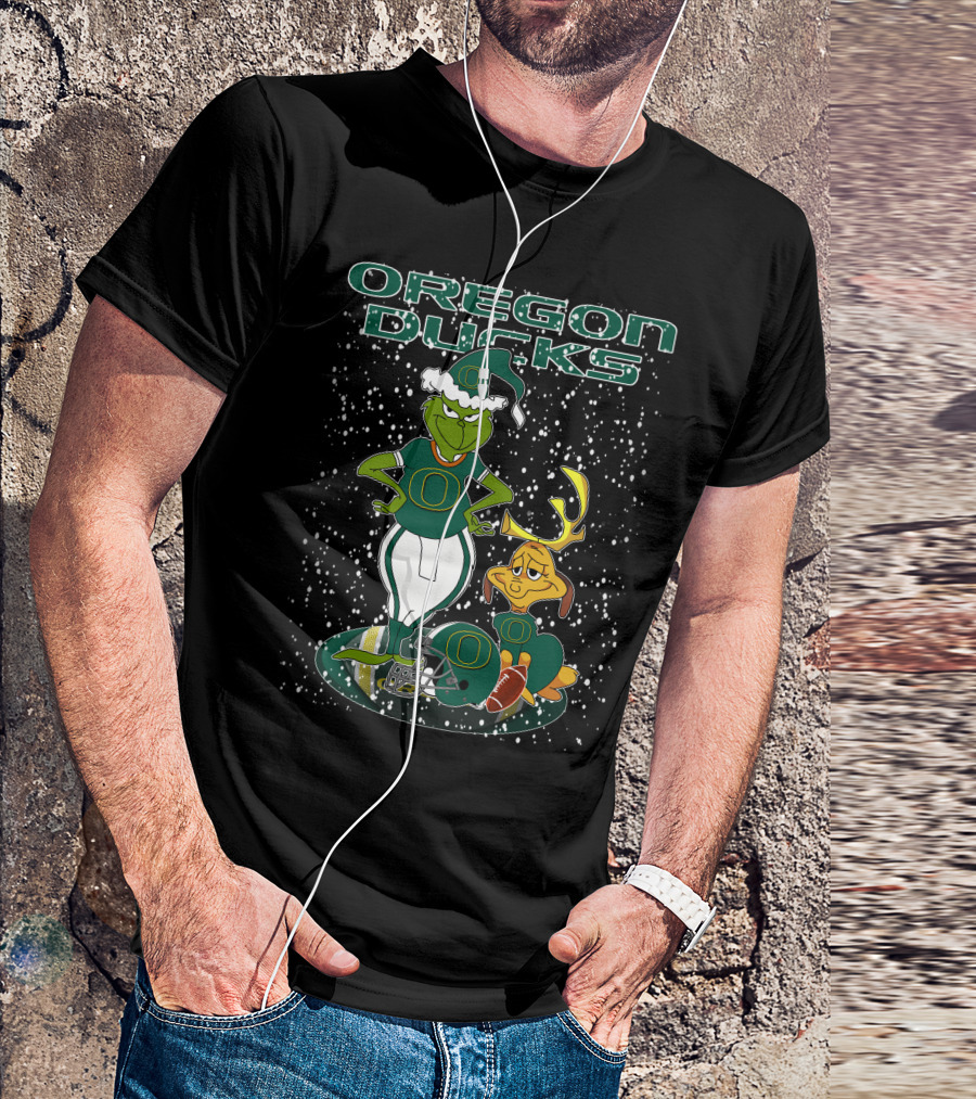 Oregon Ducks Grinchxmas Football Holiday T-Shirt