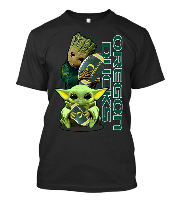 Groot Baby Yoda Oregon Ducks Football T-Shirt