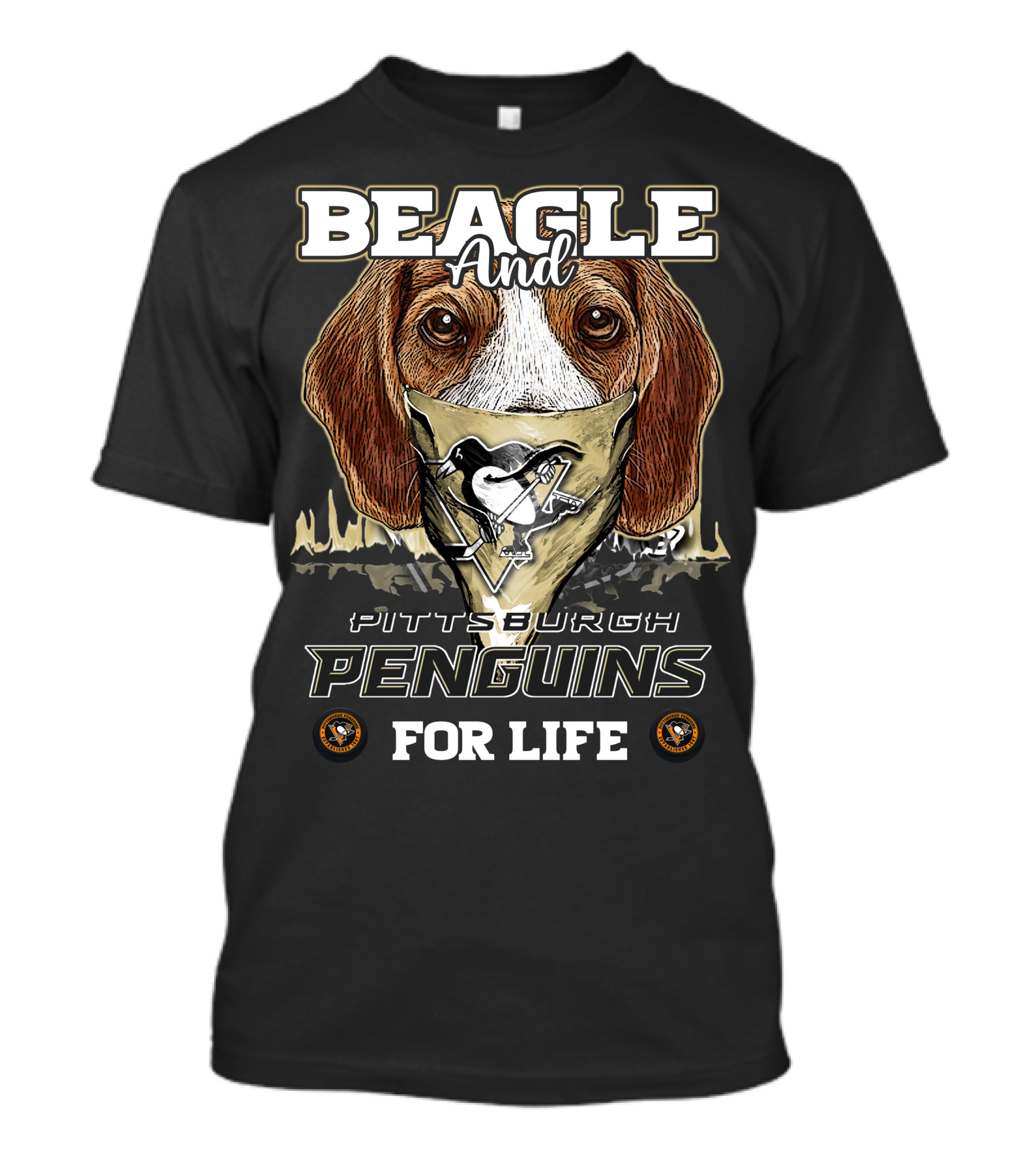 Beagle And Pittsburgh Penguins For Life T-Shirt