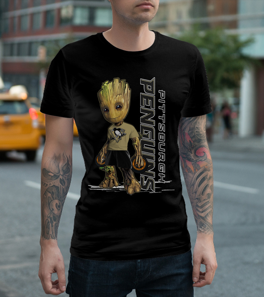Groot Pittsburgh Penguins Hockey Fan Gear T-Shirt