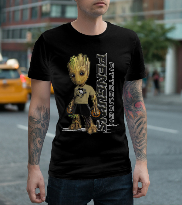 Groot Pittsburgh Penguins Hockey Fan Gear T-Shirt