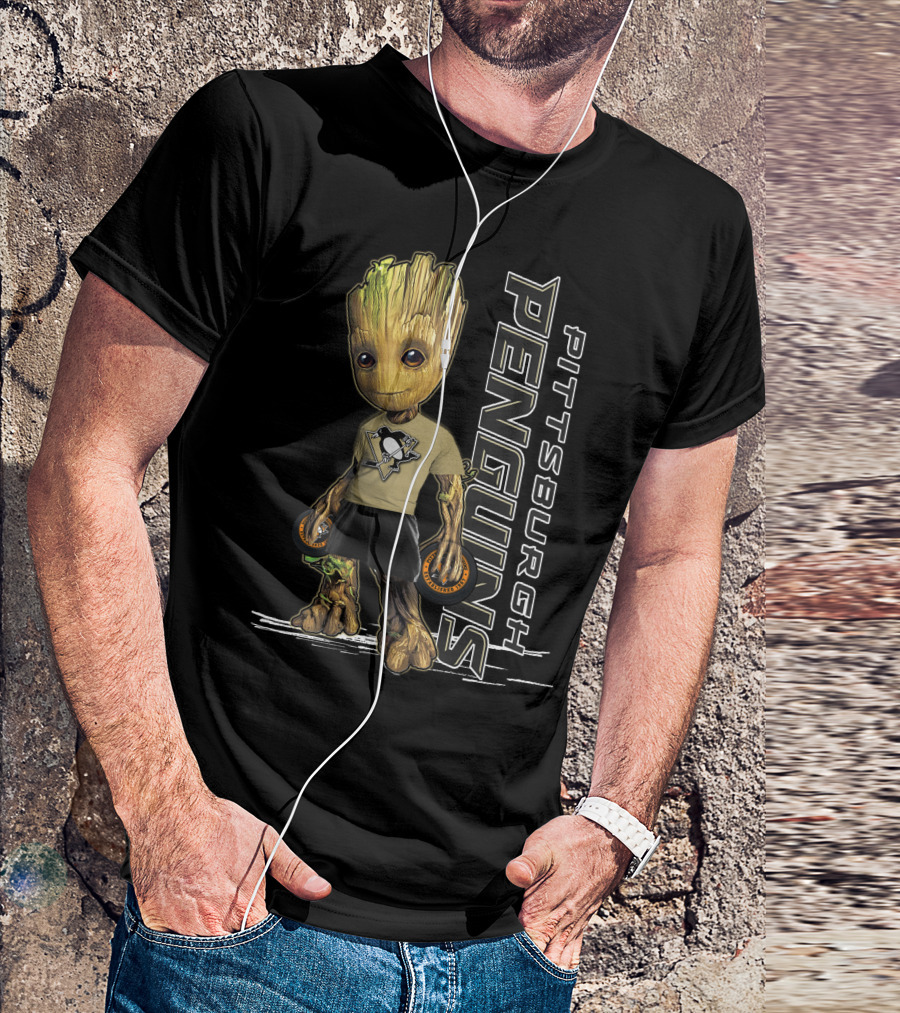 Groot Pittsburgh Penguins Hockey Fan Gear T-Shirt