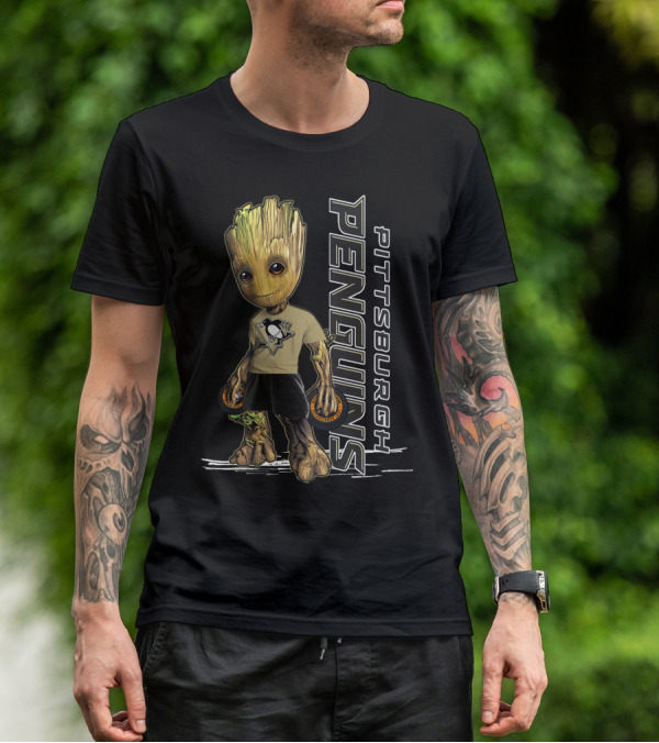 Groot Pittsburgh Penguins Hockey Fan Gear T-Shirt