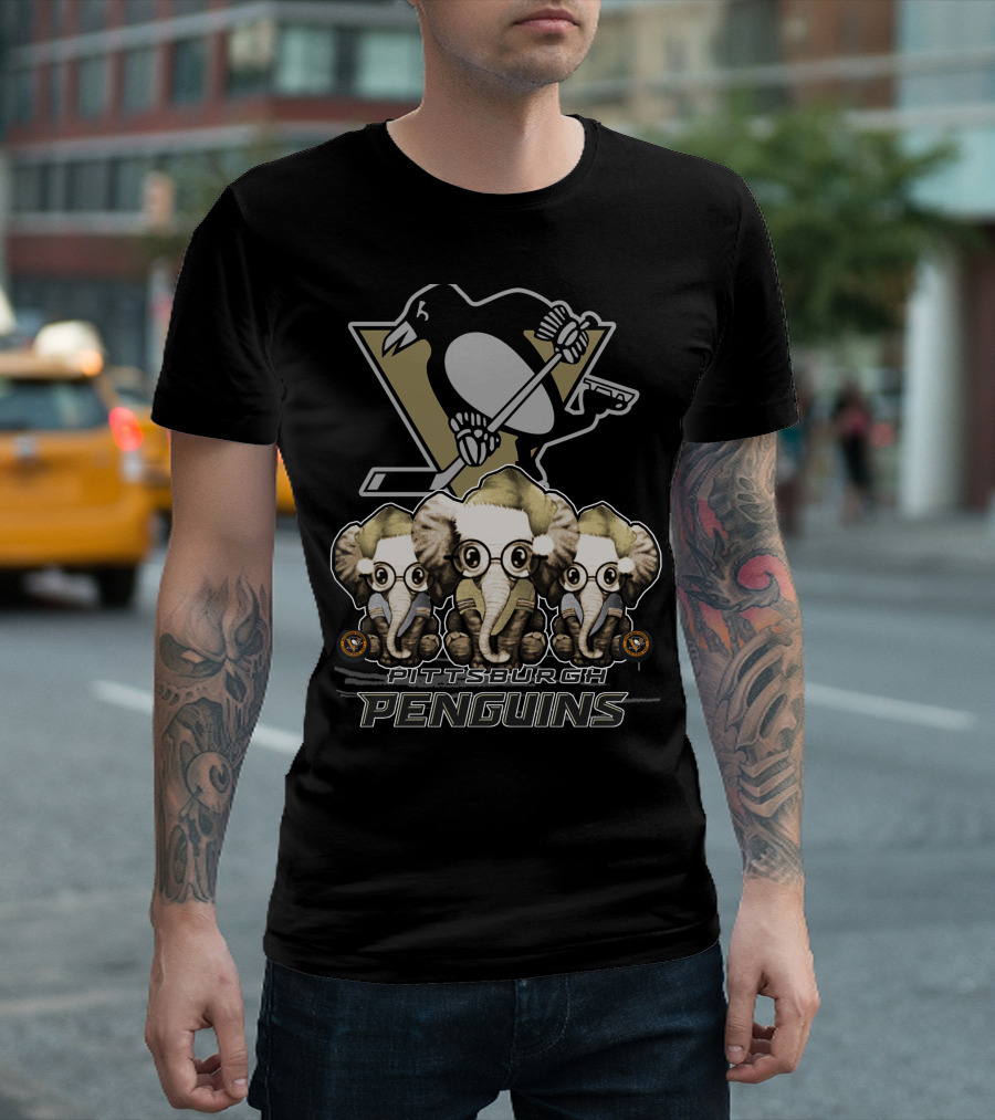 Pittsburgh Penguins Elephants Christmas T-Shirt